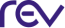REV company logo in purple and grey